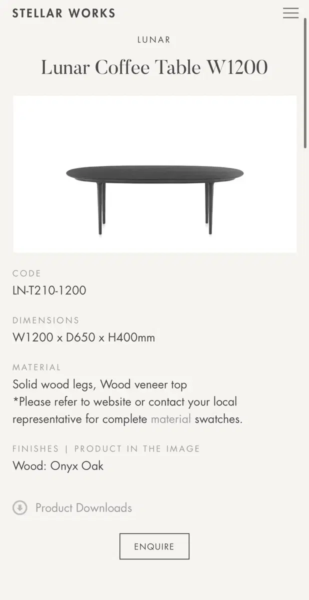 스텔라웍스 STELLAR WORKS Lunar Coffee Table W